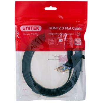 UNITEK KABEL HDMI 2.0 4K60HZ,PŁASKI,3M,C11063BK-3M
