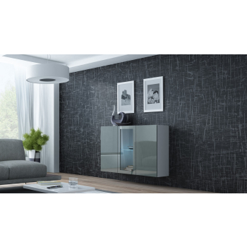 Komoda VIGO 90/120/38 biały/szary połysk