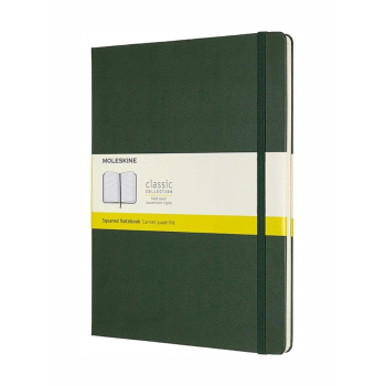 MOLESKINE Notes Classic XL (19x25cm) w kratkę, twarda oprawa, myrtle green, 192 strony, zielony