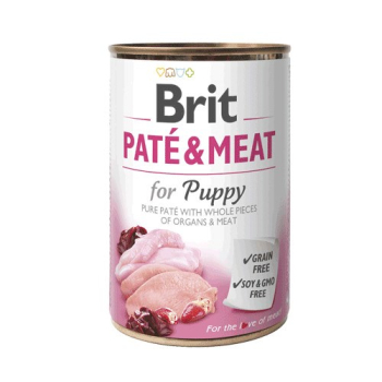 BRIT PATÉ & MEAT kurczak - mokra karma dla szczeniąt - puszka - 400 g