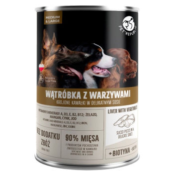 PetRepublic puszka dla psa wątróbka, warzywa 1250 g