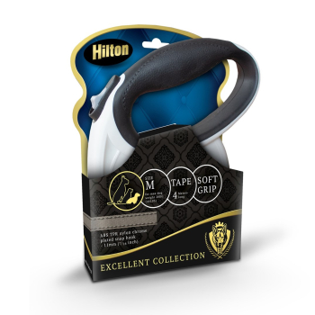 HILTON SMART DOG TAPE M BIAŁO-CZARNA SMYCZ AUTOMATYCZNA 4M DLA PSA DO 20KG