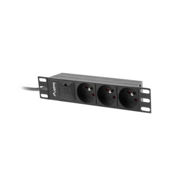 Listwa RACK Lanberg PDU-03E-0200-BK (3 x Typ E; 16 A (3680 W); 2m; kolor czarny)