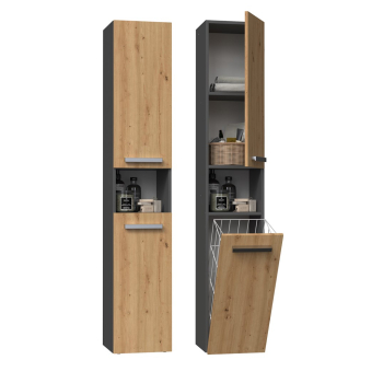 Szafka łazienkowa NEL III 31x30xH174 antracyt/artisan