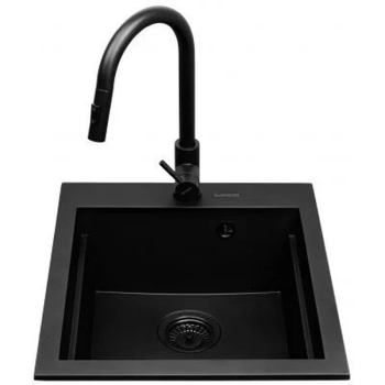 Zlew SIROS (47x51,5) 1B + Bateria IDEA volcano - Black Edition