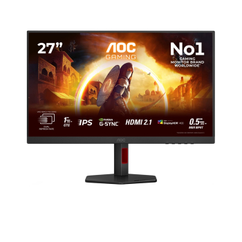 Certyfikat AOC | U27G4R | 27 " | Szybki IPS | UHD | godz. 16:9 | 120 Hz | 1 ms | 3840 x 2160 pikseli | 400 cd/m2 | Ilość portów HDMI: 2 | Czarny