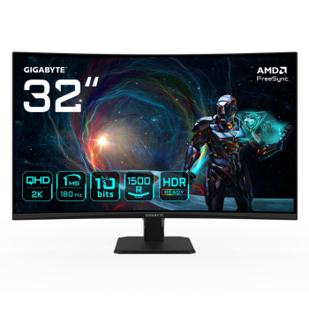 Monitor Gigabyte GS32QCA EK 32" VA 180 Hz 1 ms 2560 x 1440 pikseli 250 cd/m2 Ilość portów HDMI: 2
