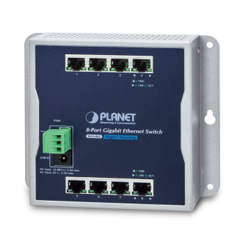PLANET WGS-803 łącza sieciowe Nie zarządzany L2 Gigabit Ethernet (10/100/1000) Czarny