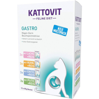 KATTOVIT GASTRO Zestaw na układ pokarmowy 12x85g dla kota