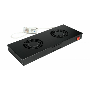 Equip 19" LĂĽfter fĂĽr ServerschrĂ¤nke/2xLĂĽfter     1U  RAL9005