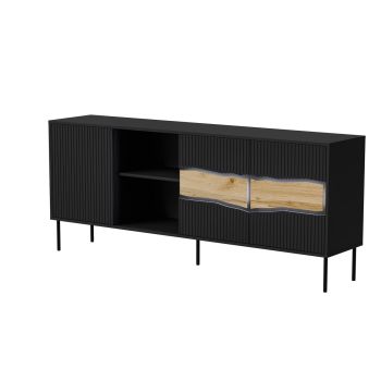 Komoda INSERTO 3D1W 190x40x80 czarny + LED