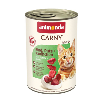 ANIMONDA Carny Adult wołowina, indyk i królik - mokra karma dla kota - 400g