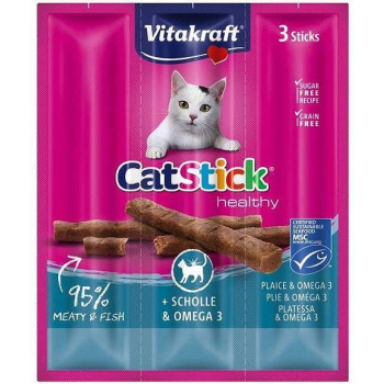 VITAKRAFT CAT STICK MINI flądra/omega3 dla kota 3szt