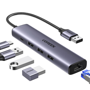 Ugreen 60554 stacja dokująca Przewodowa USB 3.2 Gen 1 (3.1 Gen 1) Type-C Szary