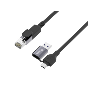 Equip Adapter GigaBit USB-C+A->RJ45     St/St  5.00m schwarz