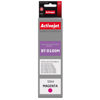 Activejet AB-D100M Buteleczka z tuszem z atramentem (zamiennik Brother BT-D100M; Supreme; 50 ml; czerwony)