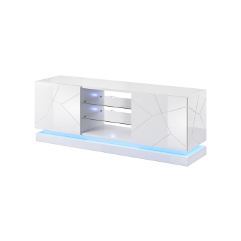 Szafka RTV QIU 160 MDF biały połysk/ biały połysk