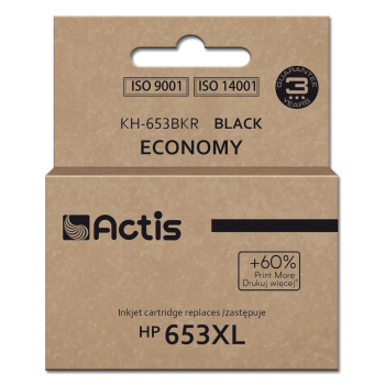 Actis KH-653BKR Tusz (zamiennik HP 653XL 3YM75AE; Premium; 20ml; 575 stron; czarny)