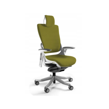 Fotel biurowy Wau 2 BL411 tkanina olive/biały