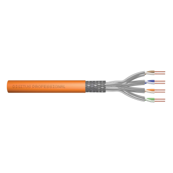 Digitus Kabel instalacyjny kat.7, S/FTP, Cca-s1a d1 a1, AWG 23/1, LSOH, 500m, pomarańczowy, szpula