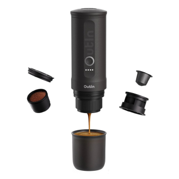 Przenośny ekspres do kawy Outin Nano szary / Przenośny ekspres do kawy espresso / 7500mAh