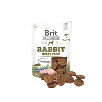 Brit Jerky Rabbit Meaty Coins - Królik - przysmak dla psa - 80g