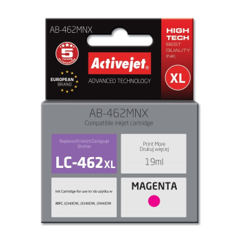 Activejet AB-462MNX Tusz (zamiennik Brother LC-462XLM; Supreme; 19 ml; czerwony).