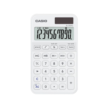 CASIO Kalkulator SL-310YC-WE Zasilanie bateryjno-słoneczne, Kolor Biały.