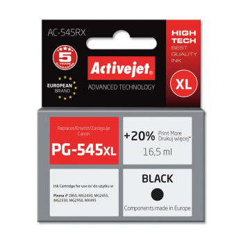 Activejet AC-545RX Tusz (zamiennik Canon PG-545XL; Premium; 16,5 ml; 400 stron, czarny)