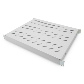 1U fixed shelf for 600 mm depth racks44x482x350 mm, adjust. 350-550 mm depth, grey