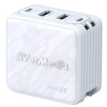 Stacja ładująca AVerMedia, Core GO (GC313) Biała, 100W GaN, HDMI