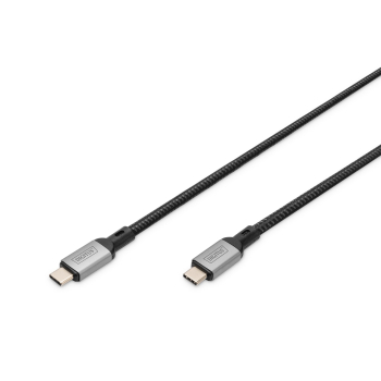 Kabel połączeniowy PREMIUM USB 4.0 Typ USB C/USB C M/M 40Gbps PD 3.0 240W 8K 60Hz czarny nylon 1m