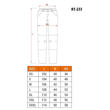 Spodnie robocze 5-kieszeniowe DENIM, czarne, rozmiar S