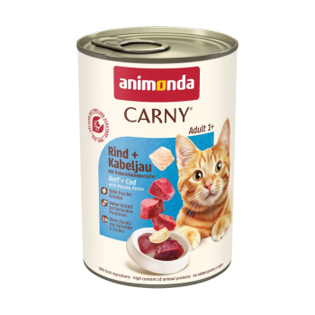 ANIMONDA Carny Adult wołowina z dorszem i pietruszką - mokra karma dla kota - 400g