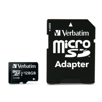 SD MicroSD Card 128GB Verbatim SDXC Premium Class10 + Adapte retail