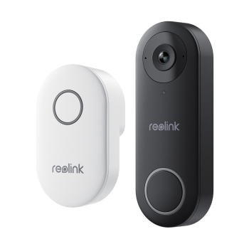 Reolink D340W - Wideodomofon 5 MP z dzwonkiem, Wi-Fi 2,4/5 GHz, wykrywanie osób, dwukierunkowe audio, współpracuje z rejestratorami NVR, biały