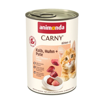 ANIMONDA Carny Kitten Cielęcina Kurczak Indyk - mokra karma dla kota - 400 g
