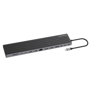 Stacja dokująca CONCEPTRONIC 14-1 USB-C->2xHDMI/DP/2xUSB-C/+ 18cm bk