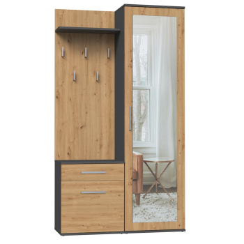 GARDEROBA DUO ANTRACYT/ARTISAN KOMPLET