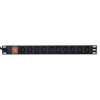 GEMBIRD LISTWA ZASILAJĄCA RACK (PDU) 10 GNIAZD C13, 1U, 16A, WTYK C19, 2M