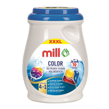 MILL PROFESSIONAL Kapsułki 3k. do prania kolor 70 szt. (opak.zb 4 szt.)