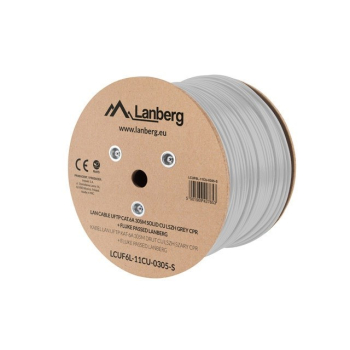 LANBERG KABEL UFTP KAT. 6A 305M DRUT CU LSZH SZARY CPR+FLUKE PASSED