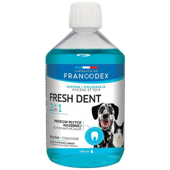 FRANCODEX Fresh dent - płyn do higieny jamy ustnej dla psów i kotów 500 ml