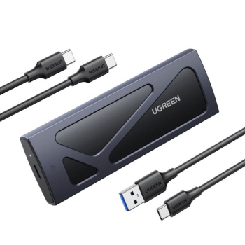 Obudowa Ugreen CM578 15512 na dysk M.2 NVMe 10Gbps - czarna + kabel USB-C / USB-A + kabel USB-C / USB-C