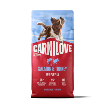 CARNILOVE ACTIVE Dog Dry  Made with Salmon & Turkey  for Puppies   12 kg