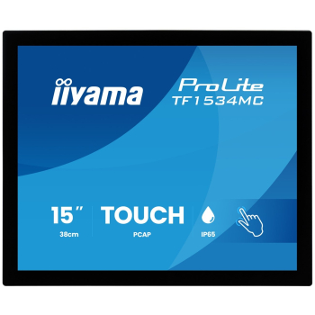 iiyama ProLite TF1534MC-B8X monitor komputerowy 38,1 cm (15") 1024 x 768 px XGA LED Ekran dotykowy Czarny