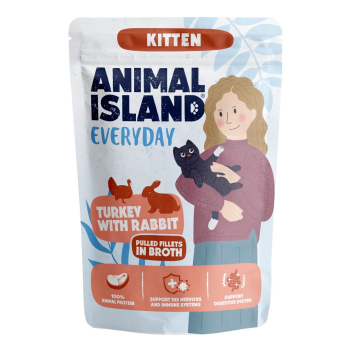 ANIMAL ISLAND Kitten indyk z królikiem 85g