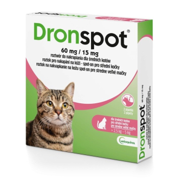 Vetoquinol DRONSPOT dla średnich kotów (2,5-5kg)