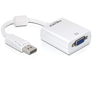 DeLOCK 61766 adapter kablowy 0,125 m VGA (D-Sub) DisplayPort Biały
