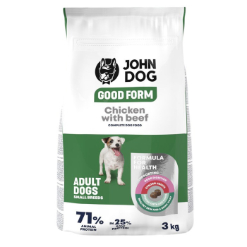John Dog GOOD FORM MAŁE RASY kurczak z wołowiną Karma sucha dla psa 3kg